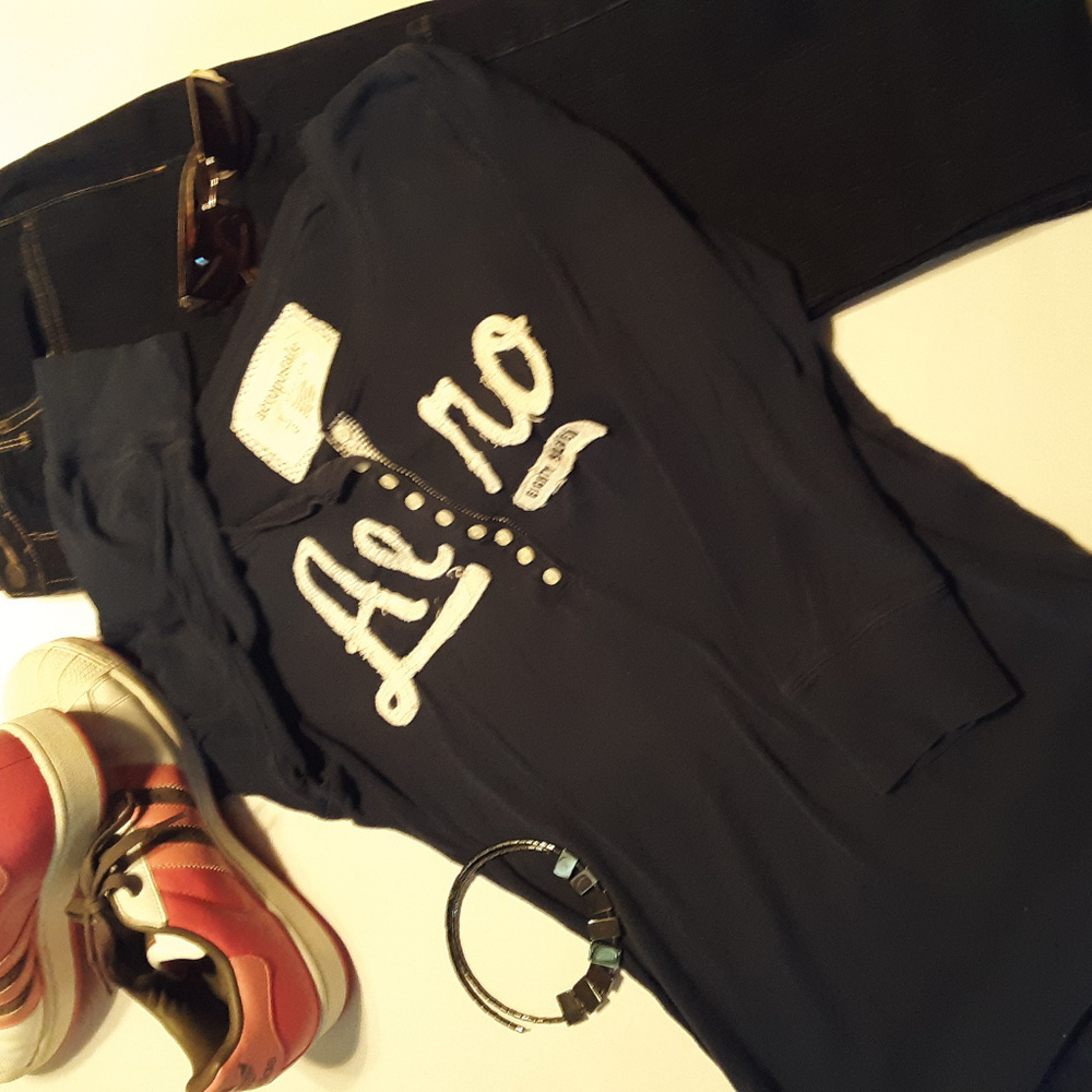 aeropostle distressed long sleeve women's top